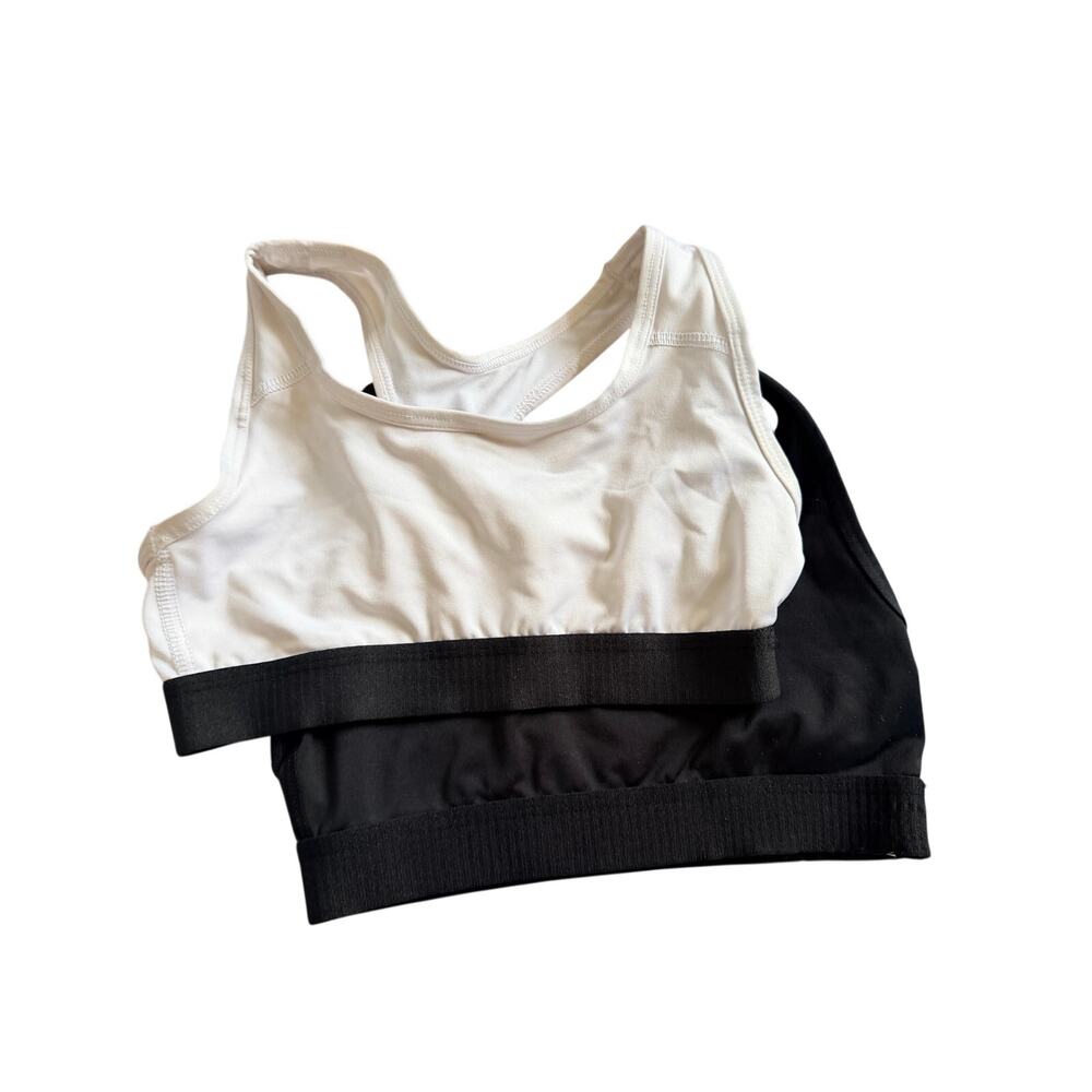 Athletic Works Racerback Sports Bra Bundle - Black & White